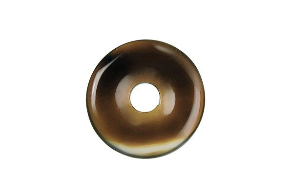 Black Onyx Two-Tone Donut - 25mm - Piece - unbranded Black Onyx pendant for jewelry making