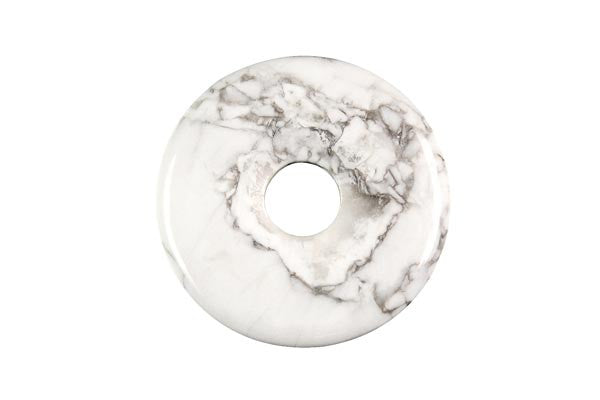 Howlite Donut - 35mm - Piece - unbranded Howlite pendant for jewelry making