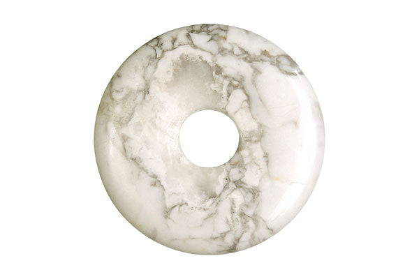 Howlite Donut - 40mm - Piece - unbranded Howlite pendant for jewelry making