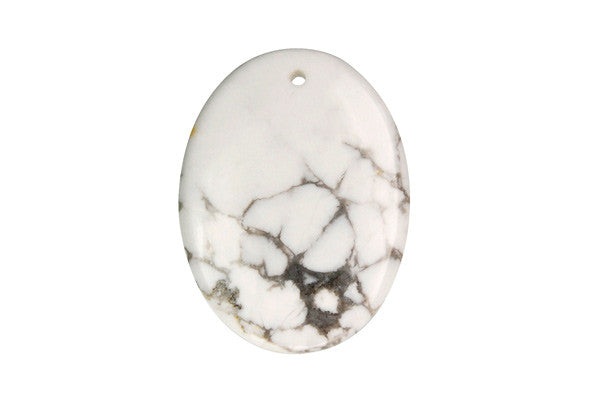 Howlite Flat Oval - 30x40mm - Piece - unbranded Howlite pendant for jewelry making