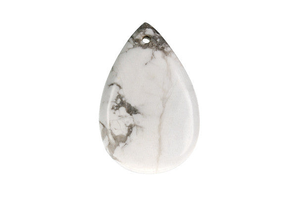Howlite Flat Briolette - 25x38mm - Piece - unbranded Howlite pendant for jewelry making