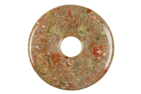 Unakite Donut - 50mm - Piece - unbranded Unakite pendant for jewelry making