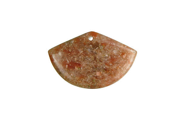 Unakite Fan - 25x40mm - Piece - unbranded Unakite pendant for jewelry making