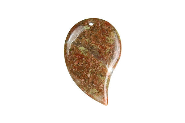 Unakite Comma - 25x40mm - Piece - unbranded Unakite pendant for jewelry making