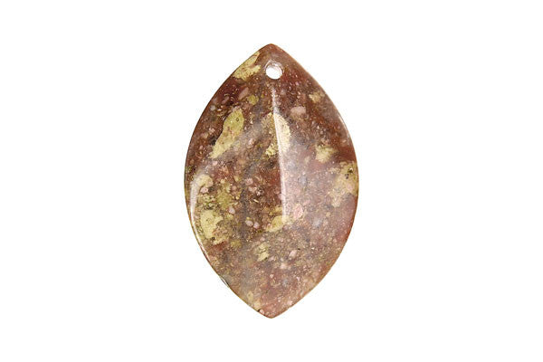 Unakite Wavy Briolette - 25x40mm - Piece - unbranded Unakite pendant for jewelry making