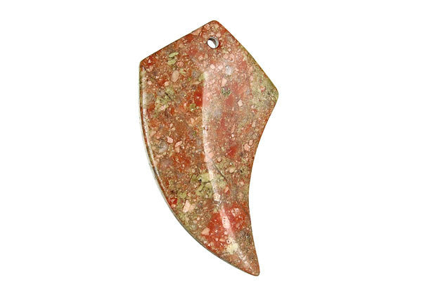 Unakite Eagle Beak - 28x50mm - Piece - unbranded Unakite pendant for jewelry making
