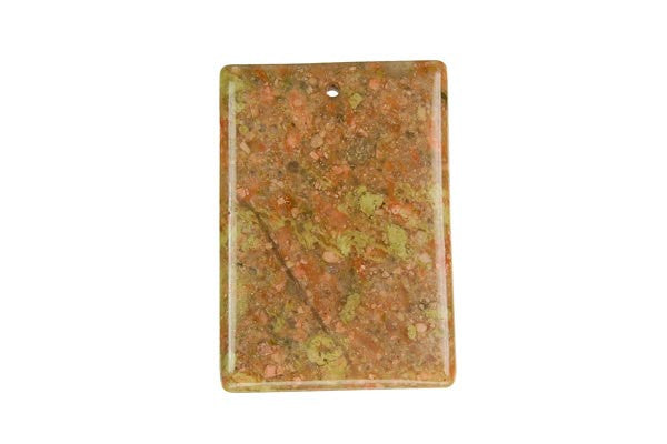 Unakite Flat Rectangle - 28x40mm - Piece - unbranded Unakite pendant for jewelry making