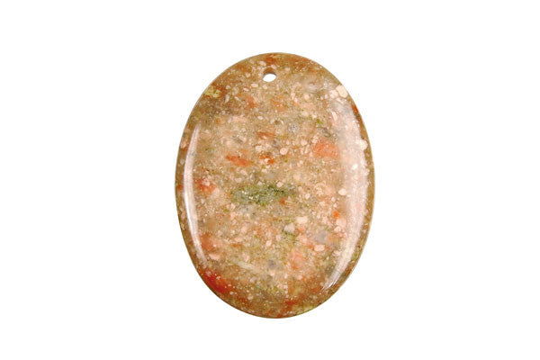 Unakite Flat Oval - 30x40mm - Piece - unbranded Unakite pendant for jewelry making