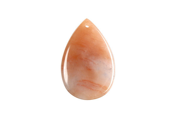 Oregon Picture Jasper Flat Briolette - 25x38mm - Piece - unbranded Oregon Picture Jasper pendant for jewelry making