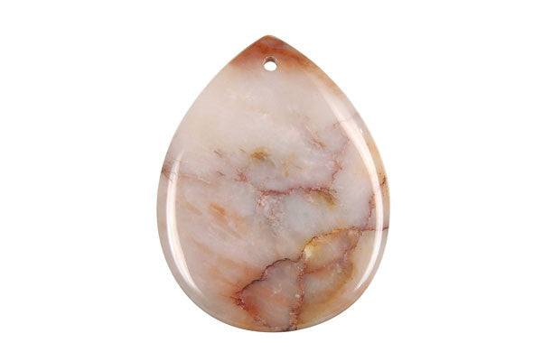 Oregon Picture Jasper Flat Briolette - 35x45mm - Piece - unbranded Oregon Picture Jasper pendant for jewelry making