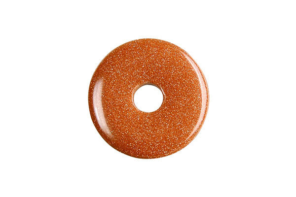 Gold Stone Donut - 25mm - Piece - unbranded Gold Stone pendant for jewelry making