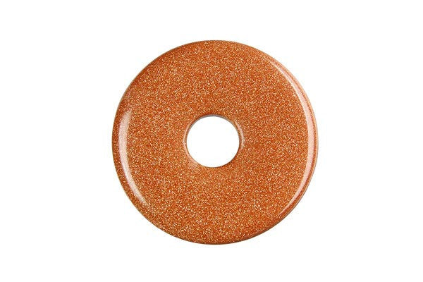 Gold Stone Donut - 40mm - Piece - unbranded Gold Stone pendant for jewelry making