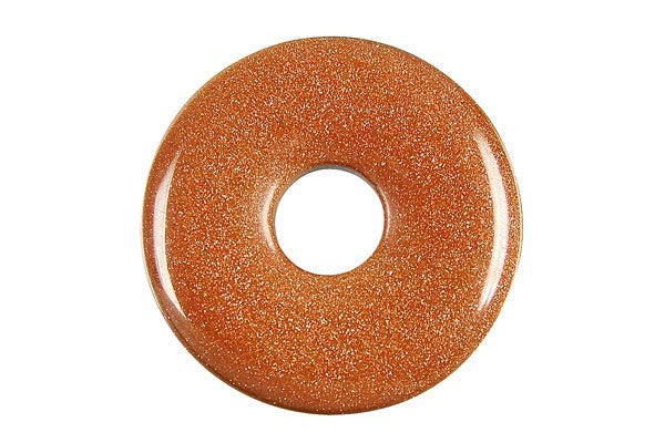 Gold Stone Donut - 35mm - Piece - unbranded Gold Stone pendant for jewelry making