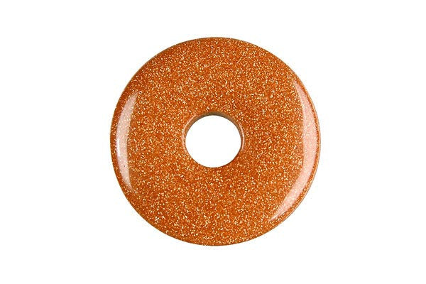 Gold Stone Donut - 30mm - Piece - unbranded Gold Stone pendant for jewelry making