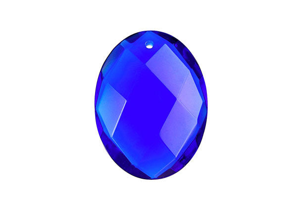 Royal Blue Quartz Glass Pendants: Flat Oval & Briolette - 2 Styles