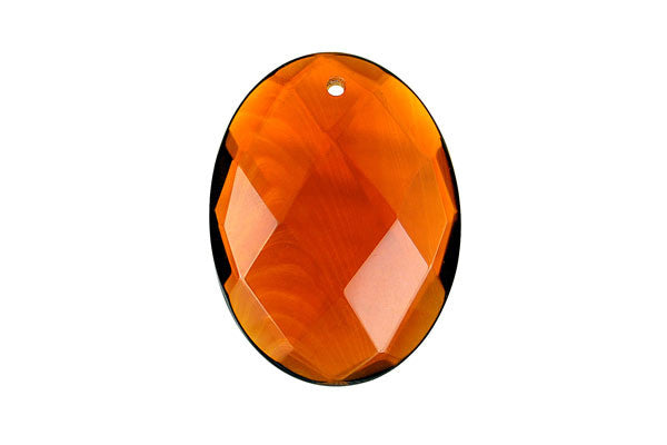 Amber Quartz Glass Pendants: Flat Oval & Briolette - 2 Styles