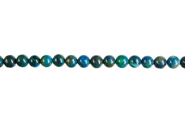 Azurite & Malachite Beads - Azurite Round - 4mm - 16-inch - unbranded beads for jewelry making