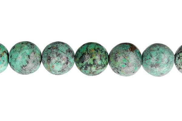 African Turquoise Beads - Dark) Round - 10mm - 16-inch - unbranded beads for jewelry making