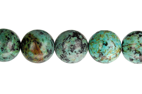 African Turquoise Beads - Dark) Round - 12mm - 16-inch - unbranded beads for jewelry making