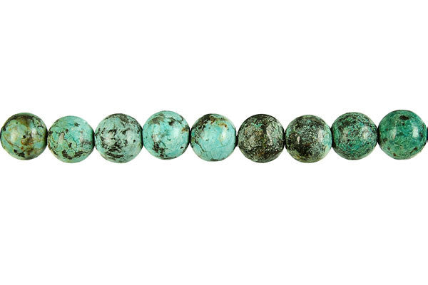 African Turquoise Beads - Dark) Round - 8mm - 16-inch - unbranded beads for jewelry making