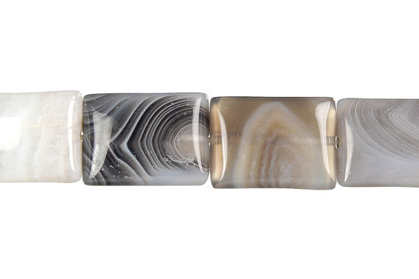 Botswana Agate Beads - Flat Rectangle - 13x18mm - 16-inch - unbranded beads for jewelry making