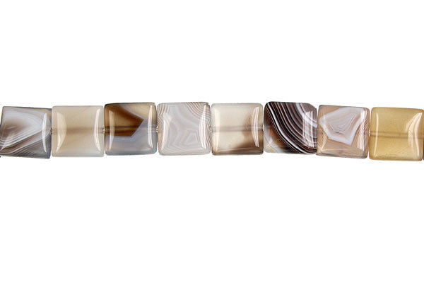 Botswana Agate Beads - Flat Square - 10x10mm - 16-inch - unbranded beads for jewelry making