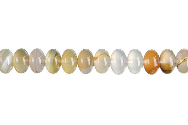 Botswana Agate Beads - Rondelle - 5x8mm - 16-inch - unbranded beads for jewelry making