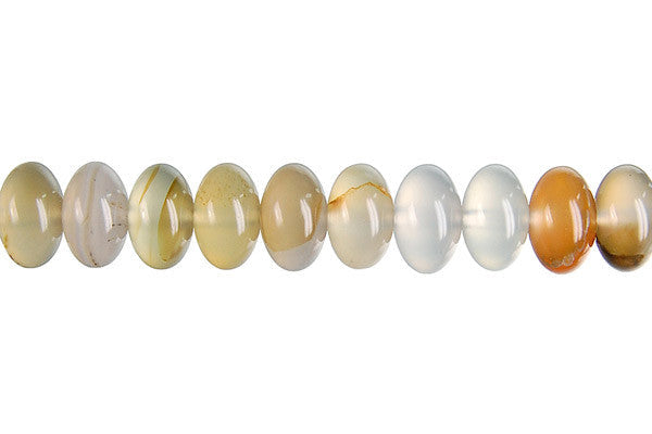 Botswana Agate Beads - Rondelle - 6x10mm - 16-inch - unbranded beads for jewelry making