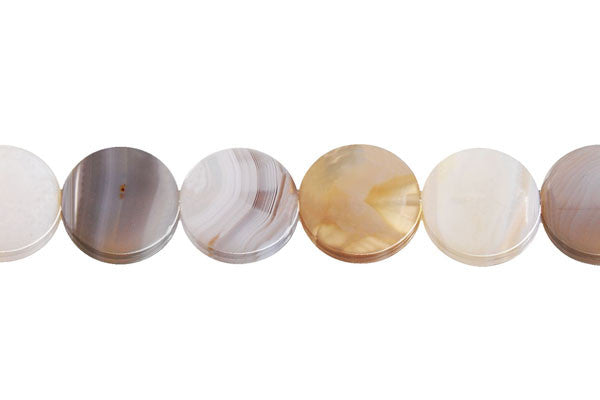 Botswana Agate Beads - Coin - 10x10mm - 16-inch - unbranded beads for jewelry making