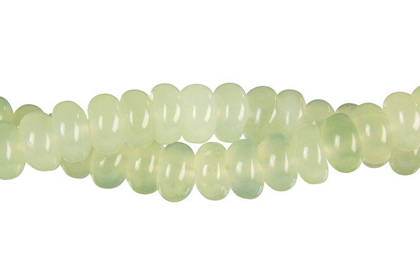 New Jade Beads - Rondelle (Light) - 5x8mm - 16-inch - unbranded beads for jewelry making