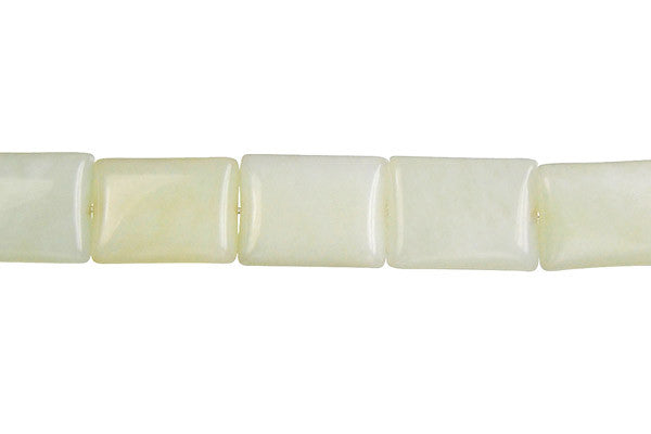 New Jade Beads - Puffy Rectangle (Light) - 10x14mm - 16-inch - unbranded beads for jewelry making