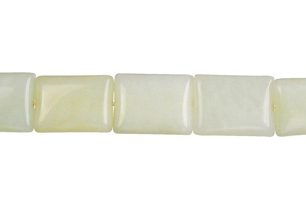 New Jade Beads - Puffy Rectangle (Light) - 12x16mm - 16-inch - unbranded beads for jewelry making
