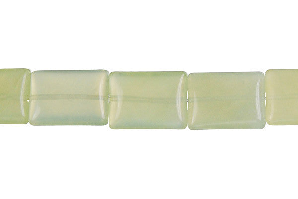 New Jade Beads - Puffy Rectangle - 12x16mm - 16-inch - unbranded beads for jewelry making
