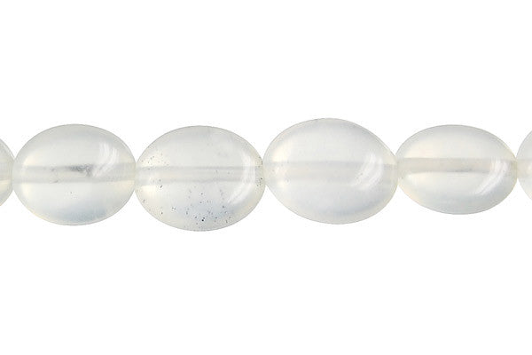 New Jade Beads - Flat Oval (Light) - 10x14mm - 16-inch - unbranded beads for jewelry making