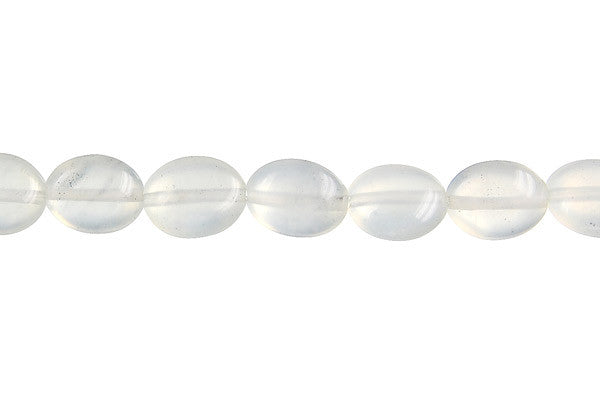 New Jade Beads - Flat Oval (Light) - 8x10mm - 16-inch - unbranded beads for jewelry making