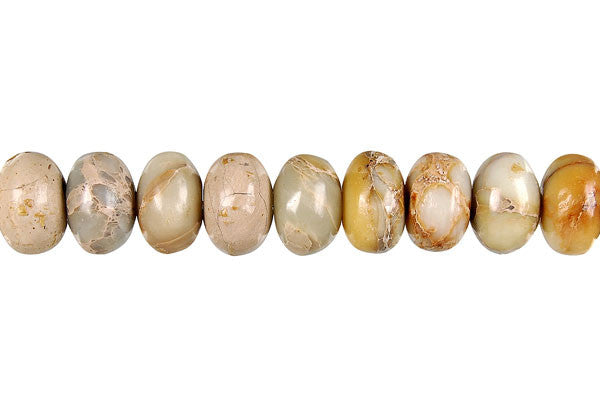 Aqua Terra Jasper Beads - Rondelle - 7x10mm - 16-inch - unbranded beads for jewelry making