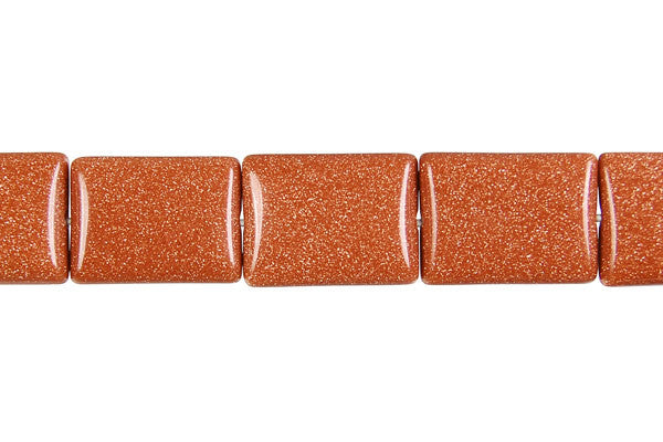 Gold Stone Beads - Flat Rectangle - 12x16mm - 16-inch - unbranded beads for jewelry making