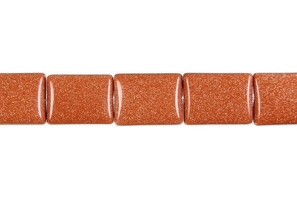 Gold Stone Beads - Flat Rectangle - 10x14mm - 16-inch - unbranded beads for jewelry making