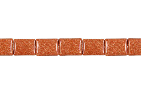 Gold Stone Beads - Flat Rectangle - 8x10mm - 16-inch - unbranded beads for jewelry making