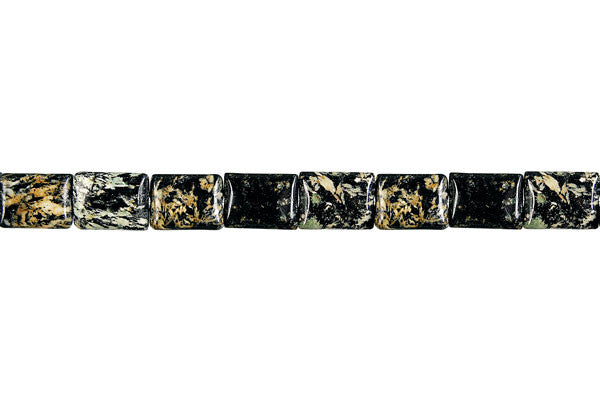 Fireworks Jasper Beads - Flat Rectangle - 12x16mm - 16-inch - unbranded beads for jewelry making