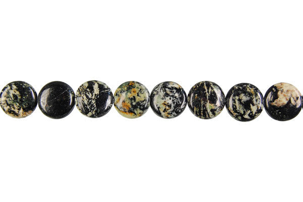 Fireworks Jasper Beads - Coin - 10x10mm - 16-inch - unbranded beads for jewelry making