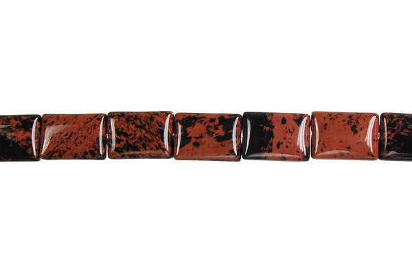 Mahogany Obsidian Beads - Flat Rectangle - 7x10mm - 16-inch - unbranded beads for jewelry making