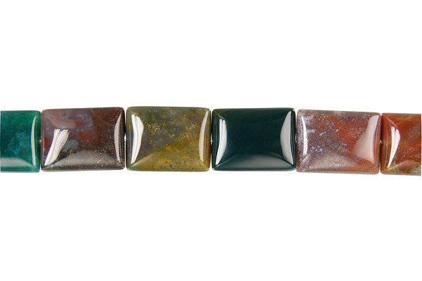Fancy Jasper Beads - Flat Rectangle - 10x14mm - 16-inch - unbranded beads for jewelry making