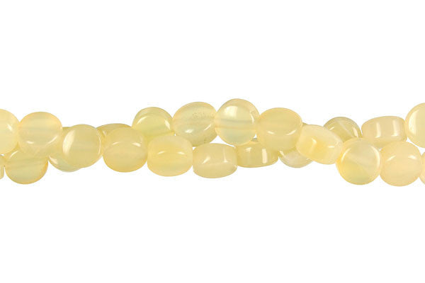 Yellow Opal Beads - Coin - 6x6mm - 16-inch - unbranded beads for jewelry making