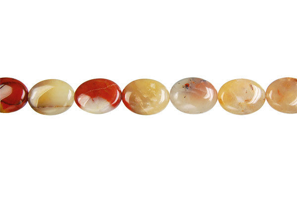 Oregon Picture Jasper Beads - Flat Oval - 8x10mm - 16-inch - unbranded beads for jewelry making