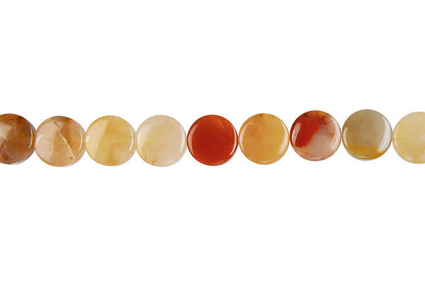 Oregon Picture Jasper Beads - Coin - 10x10mm - 16-inch - unbranded beads for jewelry making