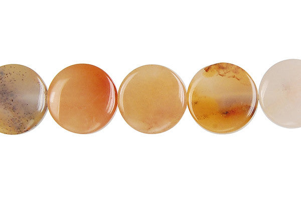 Oregon Picture Jasper Beads - Coin - 14x14mm - 16-inch - unbranded beads for jewelry making