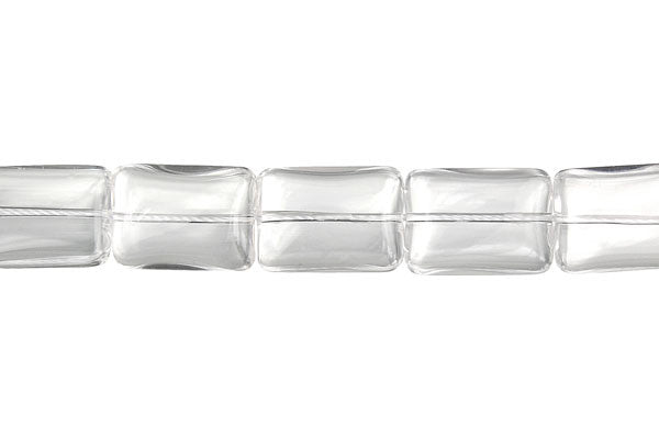 Clear Quartz Beads - Flat Rectangle (A) - 13x18mm - 16-inch - unbranded beads for jewelry making