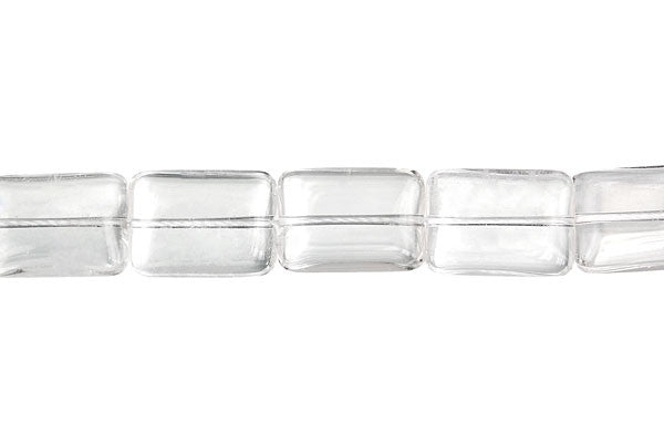 Clear Quartz Beads - Flat Rectangle (B) - 13x18mm - 16-inch - unbranded beads for jewelry making