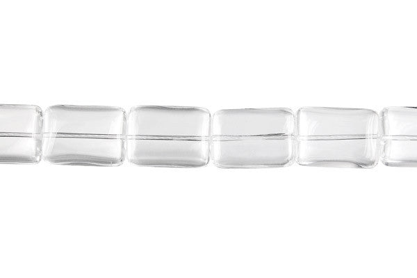 Clear Quartz Beads - Flat Rectangle (A) - 10x14mm - 16-inch - unbranded beads for jewelry making